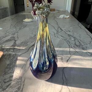 Beautiful blown‎ glass vase in style of Murano